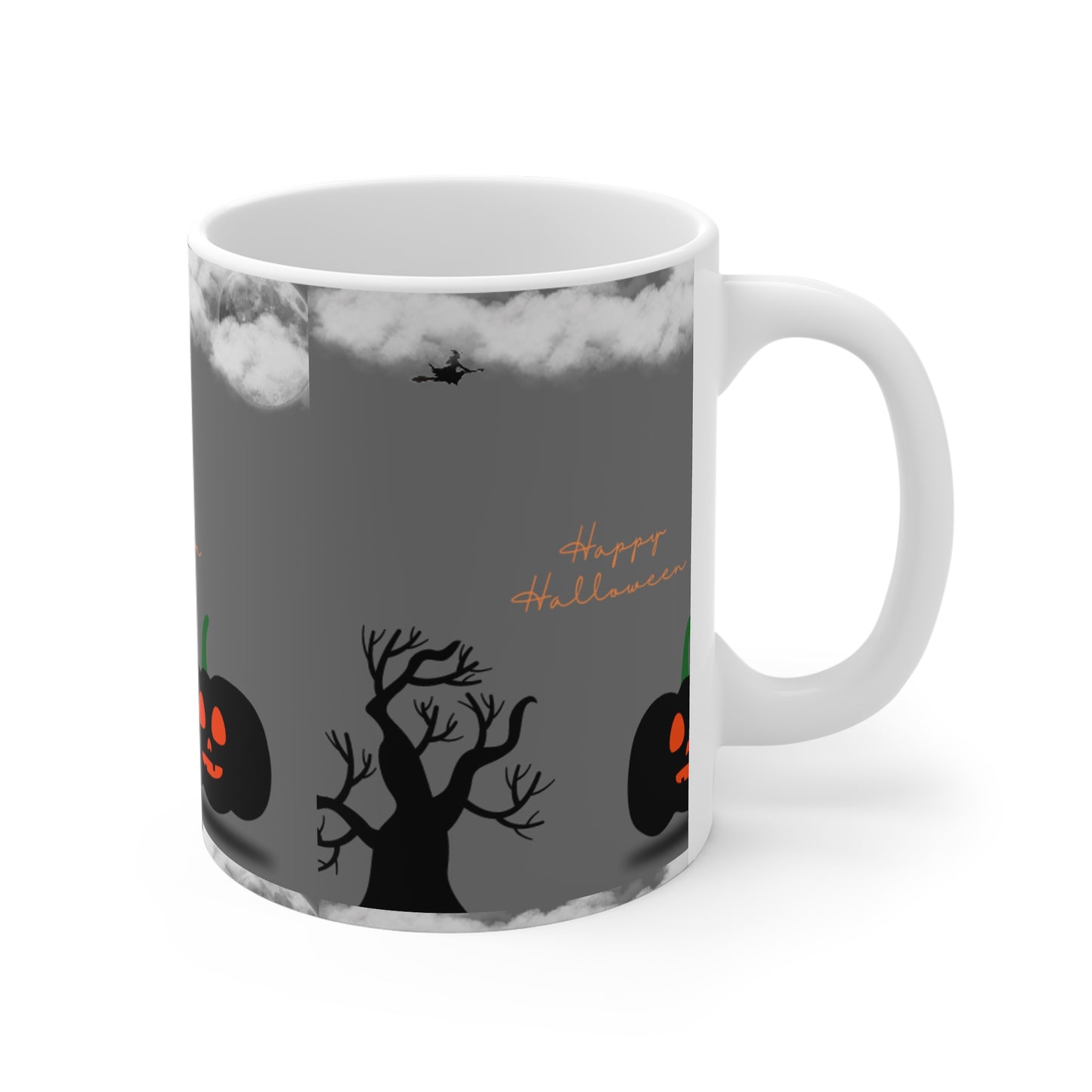 11oz Grey Ceramic Mug – Halloween Edition