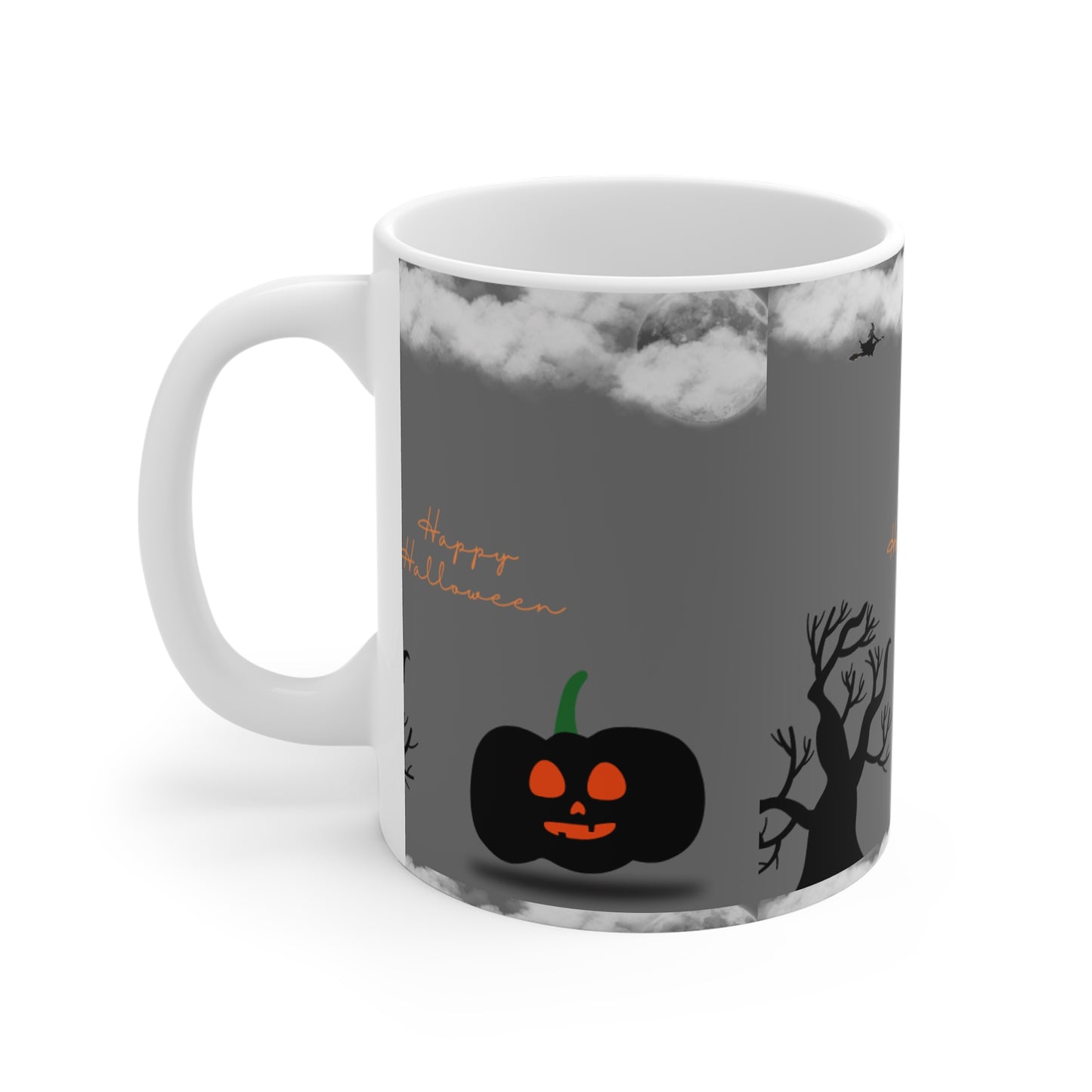11oz Grey Ceramic Mug – Halloween Edition