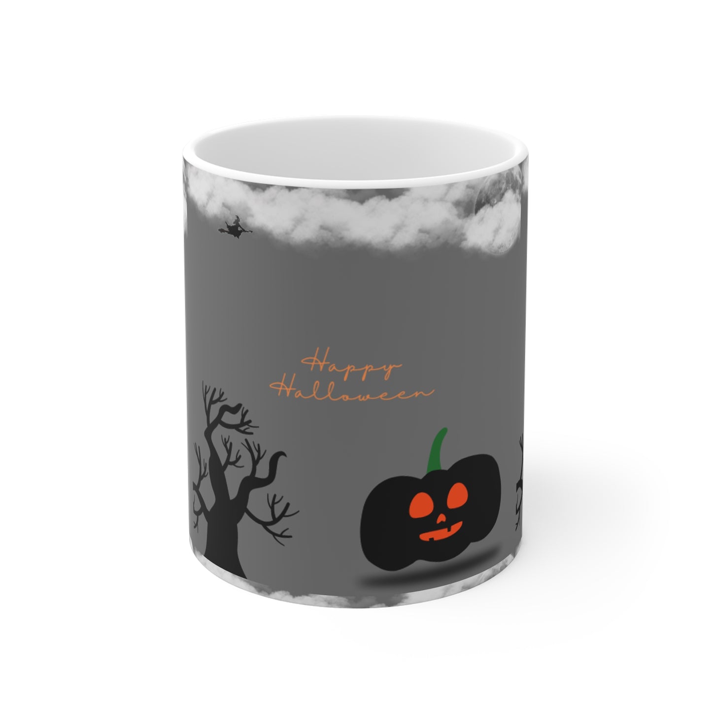 11oz Grey Ceramic Mug – Halloween Edition